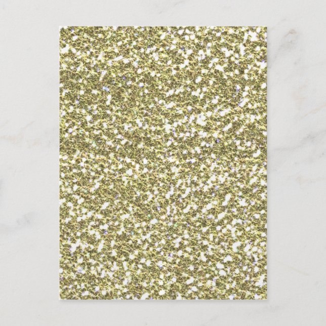 GOLDEN YELLOW WHITE SEQUINS GLITZER TEXTURE TEMPLA POSTKARTE (Vorderseite)