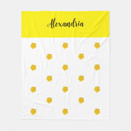 Golden Yellow Wildflower Photo Name Monogram Fleecedecke