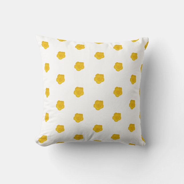 Golden Yellow Wildflower Photo Pattern  Kissen (Vorderseite)