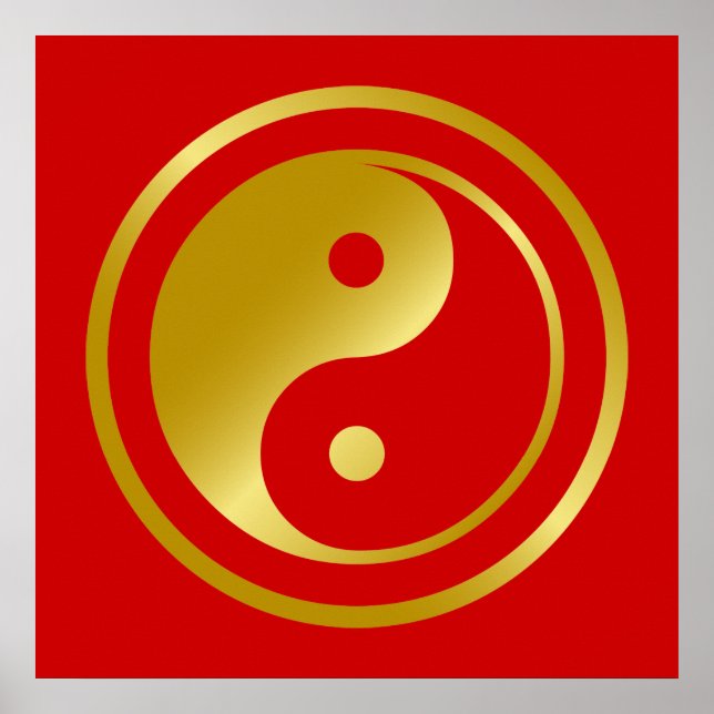 Golden Yin Yang Poster (Vorne)