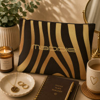 Golden Zebra Stripes Muster