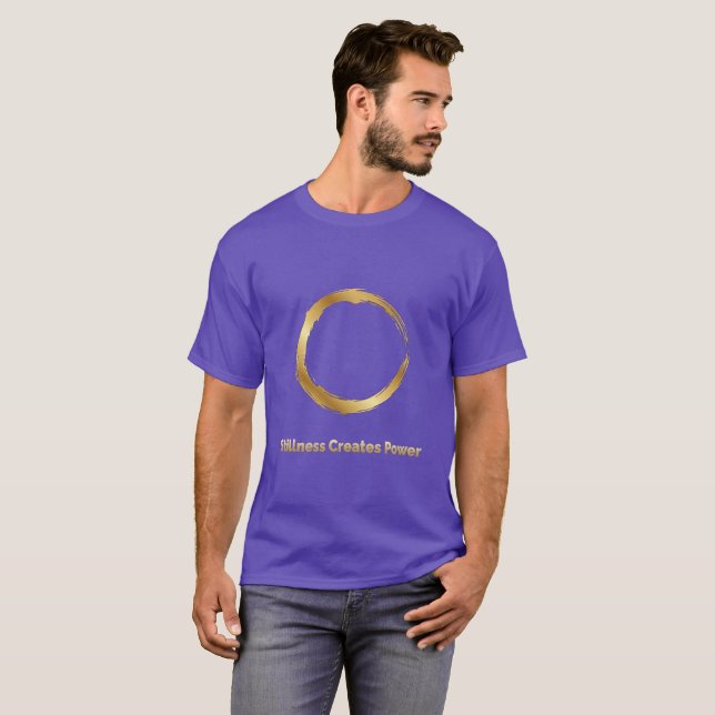 Golden Zen Circle -Stillness Creates Power T-Shirt (Vorne ganz)