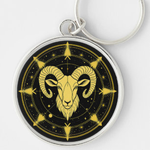 Golden Zodiac Symbol der Sterne Schlüsselanhänger