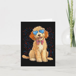 Goldendoodle 4. Juli Patriotisches Goldenes Doodle Karte