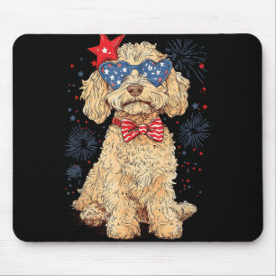 Goldendoodle 4. Juli Patriotisches Goldenes Doodle Mousepad