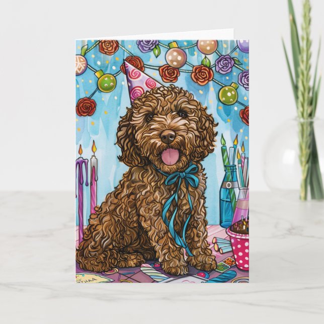 Goldendoodle Birthday Karte (Vorderseite)