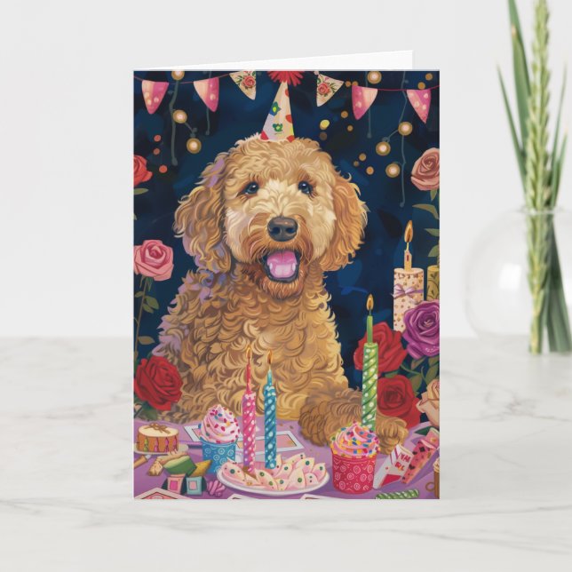 Goldendoodle Birthday Karte (Vorderseite)