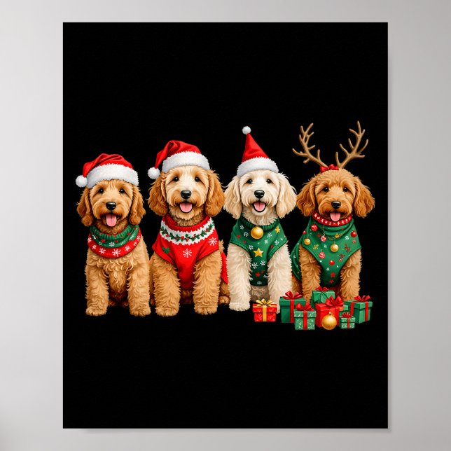 Goldendoodle Christmas Golden Doodle Pajamas For W Poster (Vorne)