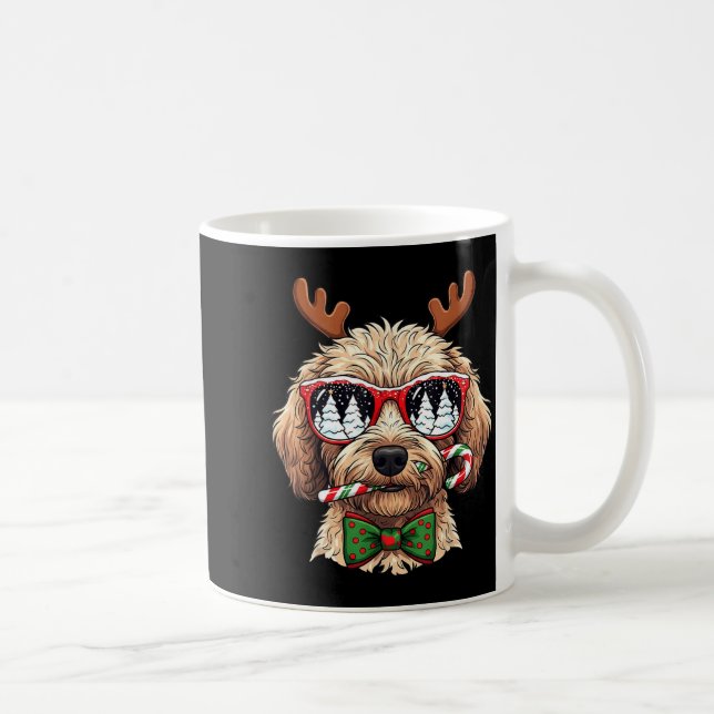 Goldendoodle Christmas Reindeer Holiday Dog Lover  Kaffeetasse (Rechts)
