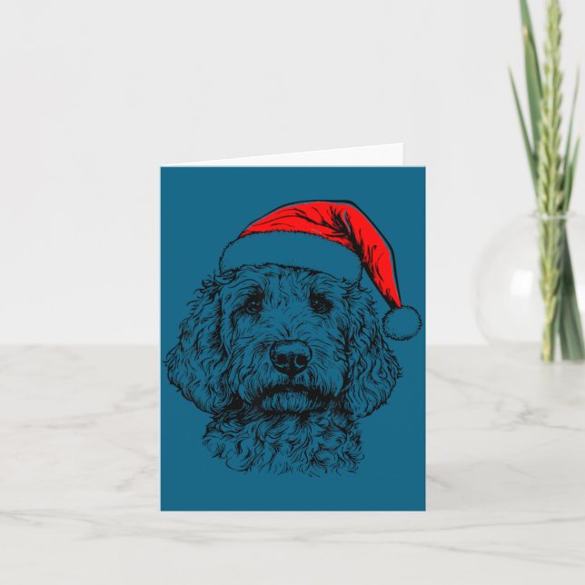 Goldendoodle Christmas Santa Hat Xmas Pajama Golde Karte (Vorderseite)