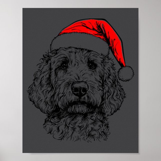 Goldendoodle Christmas Santa Hat Xmas Pajama Golde Poster (Vorne)
