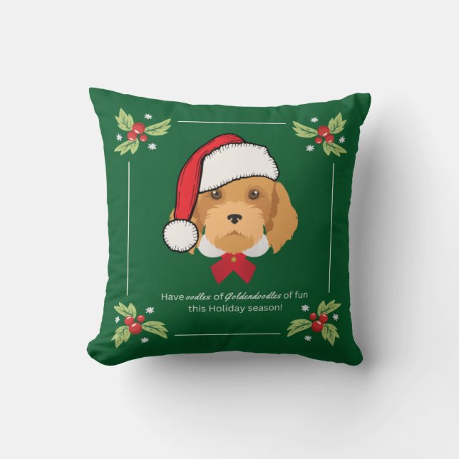Goldendoodle Christmas Throw Kissen (Vorderseite)