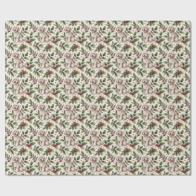 Goldendoodle Christmas Wrapping Paper Geschenkpapier (Flach)
