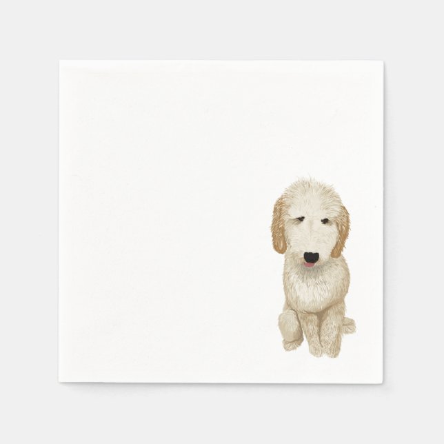 Goldendoodle Cocktail Napkin - individuell anpassb Serviette (Vorderseite)