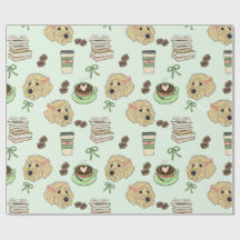 Goldendoodle Coffee & Books Geschenkpapier