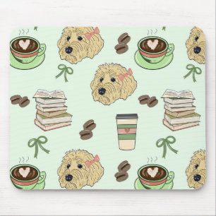Goldendoodle Coffee & Books Mauspad