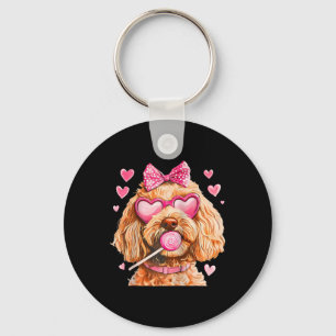 Goldendoodle Coquette Bow Valentine Day Raglan Bys Schlüsselanhänger
