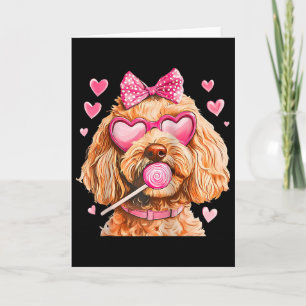 Goldendoodle Coquette Schleife Valentinstag Raglan Karte