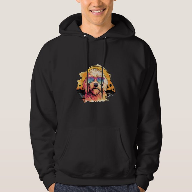 Goldendoodle Cute Colorful Golden Doodle Sunglasse Hoodie (Vorderseite)