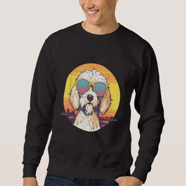 Goldendoodle Cute Colorful Golden Doodle Sunglasse Sweatshirt (Vorderseite)