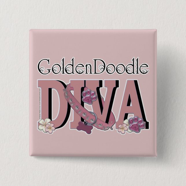 GoldenDoodle DIVA Button (Vorderseite)