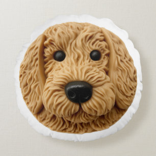 Goldendoodle Dog 3D Inspiriert Rundes Kissen
