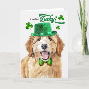 Goldendoodle Dog Feelin' Lucky St Patrick's Day Feiertagskarte