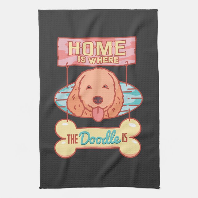 Goldendoodle Dog Geschirrtuch (Vertikal)