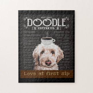 Goldendoodle Dog Kaffeehaus 2 Puzzle