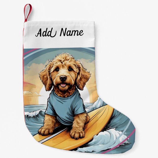 Goldendoodle Dog Kleiner Weihnachtsstrumpf (Vorderseite)