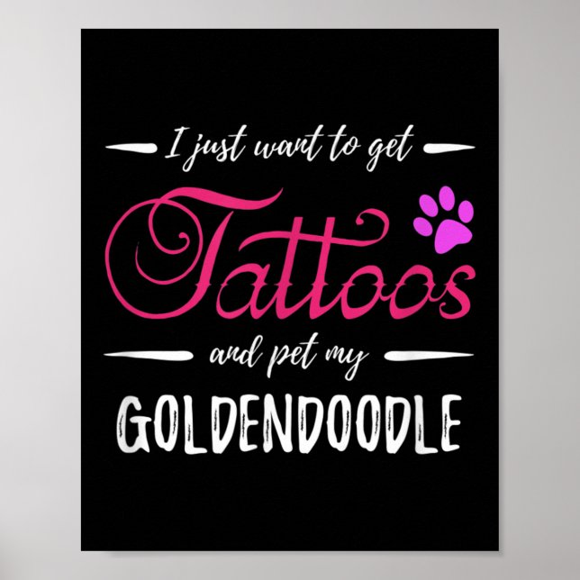 Goldendoodle Dog Lover Tattoo Funny Dog Mama Gesch Poster (Vorne)