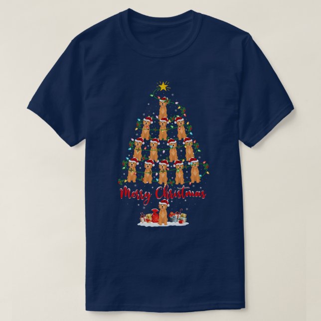 Goldendoodle Dog Matching Santa Goldendoodle Chris T-Shirt (Design vorne)
