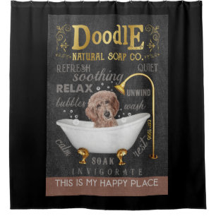 Goldendoodle Dog Natural Bath Soap Company Canvas Duschvorhang