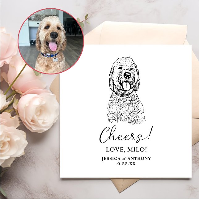 Goldendoodle Dog Personalisiert Cheers Napkins Serviette (Von Creator hochgeladen)