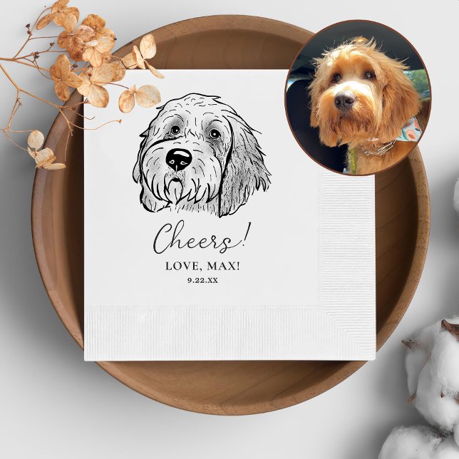 Goldendoodle Dog Personalisiert Cheers Napkins Serviette (Von Creator hochgeladen)