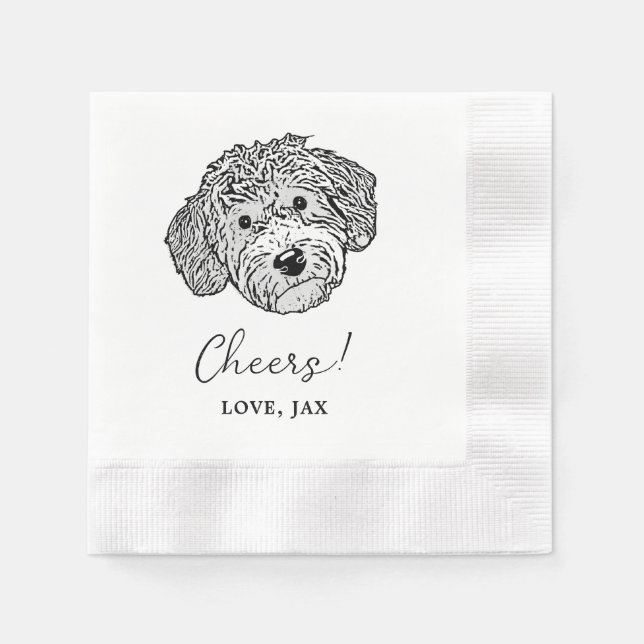 Goldendoodle Dog Personalisiert Drinks am Me Napki Serviette (Vorderseite)