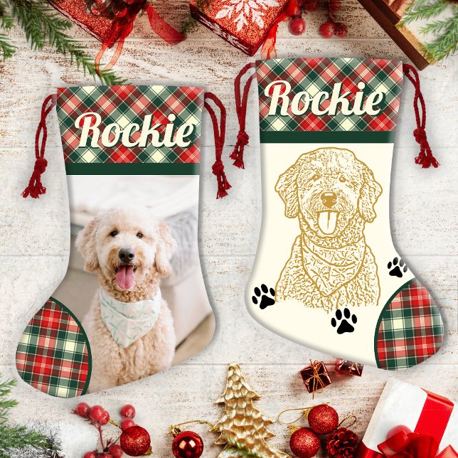 Goldendoodle Dog Personalisierter Weihnachtsfeiert Kleiner Weihnachtsstrumpf (Von Creator hochgeladen)