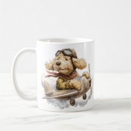 Goldendoodle Dog Pilot Airplane Kaffeetasse