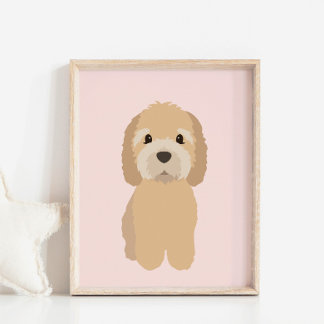 GoldenDoodle Dog Pink Kinderzimmer & Kids Decor Po Poster