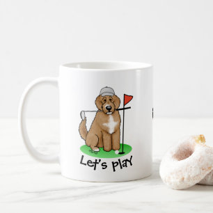 Goldendoodle Dog Playing Golf (Red whmk2) Niedlich Kaffeetasse