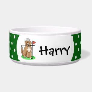 Goldendoodle Dog Playing Golf (Red whmk2) Niedlich Napf