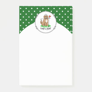 Goldendoodle Dog Playing Golf (Red whmk2) Niedlich Post-it Klebezettel