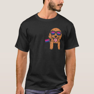 Goldendoodle Dog Pocket LGBTQ Bisexuelle Flagge Ga T-Shirt