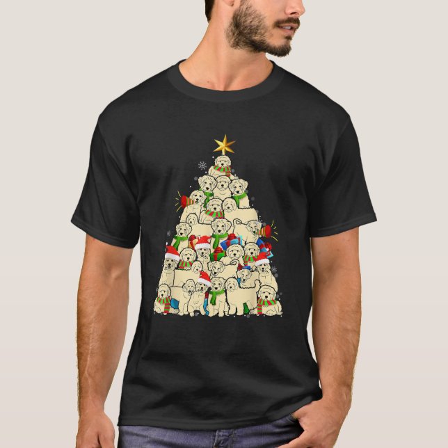 Goldendoodle Dog Tree Christmas Sweater Xmas Pet D T-Shirt (Vorderseite)
