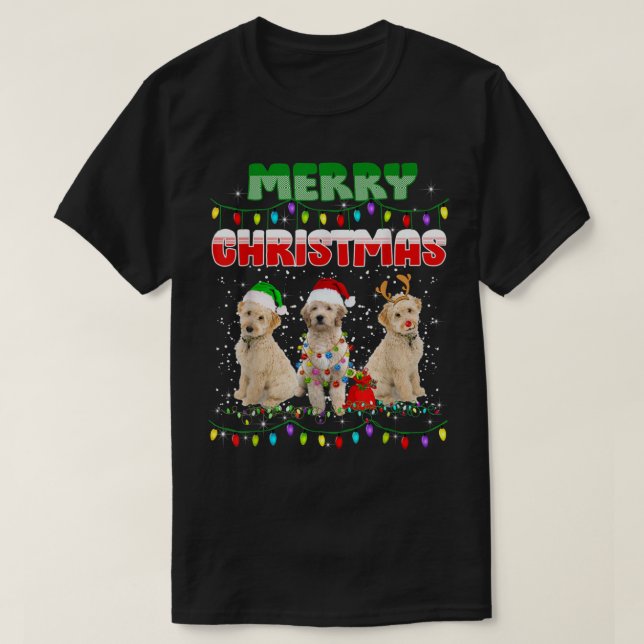 Goldendoodle Dog Tree Weihnachten Weihnachten Weih T-Shirt (Design vorne)