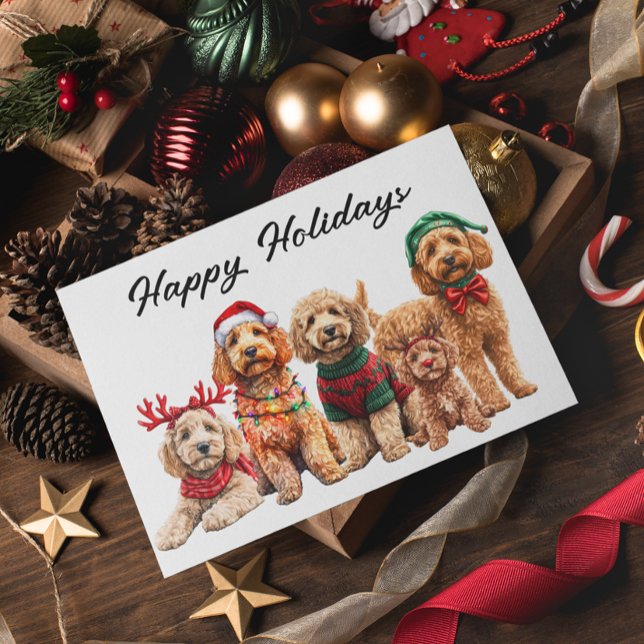 Goldendoodle Dog Weihnachtsfeiertag Karte (Von Creator hochgeladen)