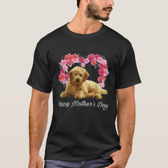 Goldendoodle Dogs Heart Floral Happy Mother s Day  T-Shirt (Vorderseite)