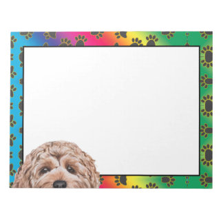Goldendoodle farbenfrohe Hundekuchen-Muster Notizblock