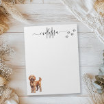 Goldendoodle-Farbmonogramm Personalisiert Notizblock<br><div class="desc">Dieses Design kann in dem Bereich personalisiert werden, der durch das Ändern des Fotos und/oder Textes zur Verfügung gestellt wird. Sie können auch angepasst werden, indem Sie auf Vorlage personalisieren klicken und dann auf die Schaltfläche klicken, um weitere Optionen anzupassen, um die Hintergrundfarbe zu löschen oder zu ändern, Text hinzuzufügen,...</div>