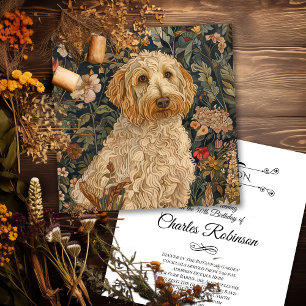 Goldendoodle-Garten-Tapete Geburtstagsfeier Dankeskarte